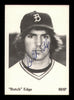 Butch Edge Autographed 1975 TCMA Rookie Card Burlington Bees (Signed Twice) SKU #231582