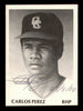 Carlos Perez Autographed 1975 TCMA Rookie Card #16 Quad City Angels SKU #231596