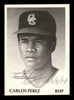 Carlos Perez Autographed 1975 TCMA Rookie Card #16 Quad City Angels SKU #231597