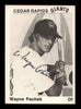 Wayne Pechek Autographed 1976 TCMA Rookie Card Cedar Rapids Giants SKU #231644