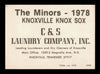 Andy Pasillas Autographed 1978 TCMA Card #46 Knoxville Knox Sox SKU #231713