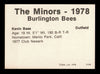 Kevin Bass Autographed 1978 TCMA Rookie Card #168 Burlington Bees SKU #231715