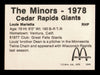 Lou Marietta Autographed 1978 TCMA Rookie Card #240 Cedar Rapids Giants SKU #231719