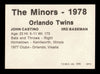 John Castino Autographed 1978 TCMA Rookie Card #214 Orlando Twins SKU #231729