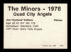 Jim "Cyclone" Vallone Autographed 1978 TCMA Rookie Card #270 Quad City Angels SKU #231777
