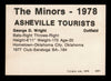 George Wright Autographed 1978 TCMA Rookie Card #201 Ashville Tourists SKU #231783