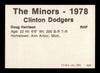 Doug Harrison Autographed 1978 TCMA Rookie Card #293 Clinton Dodgers SKU #231789