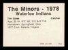 Tim Glass Autographed 1978 TCMA Rookie Card #144 Waterloo Indians SKU #231792