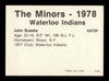 John Buszka Autographed 1978 TCMA Rookie Card #152 Waterloo Indians SKU #231807