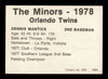 Dennis Mantick Autographed 1978 TCMA Rookie Card #230 Orlando Twins SKU #231818