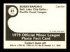 Bobby Ramos Autographed 1979 TCMA Rookie Card #21 Salt Lake Gulls SKU #231861