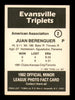 Juan Berenguer Autographed 1982 TCMA Card #2 Evansville Triplets SKU #231871