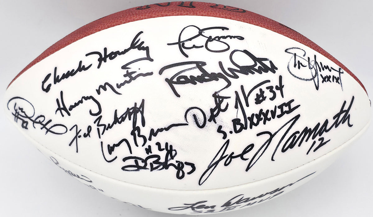 Super Bowl MVP's Autographed Official White Wilson NFL Football With 16 Signatures including Joe Namath PSA/DNA #AB10152