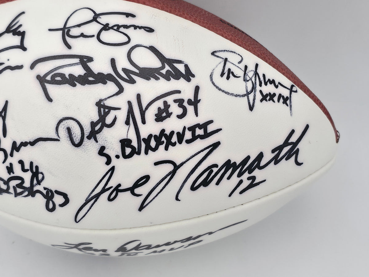 Super Bowl MVP's Autographed Official White Wilson NFL Football With 16 Signatures including Joe Namath PSA/DNA #AB10152