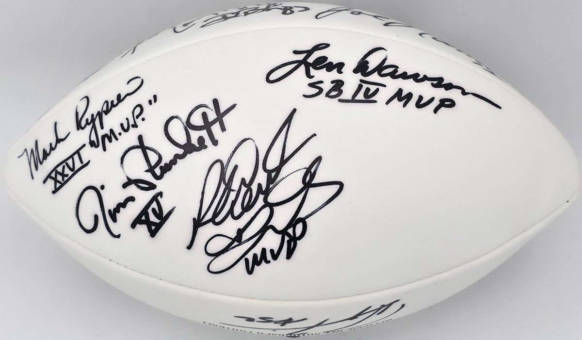 Super Bowl MVP's Autographed Official White Wilson NFL Football With 16 Signatures including Joe Namath PSA/DNA #AB10152