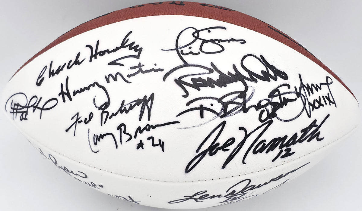 Super Bowl MVP's Autographed Official White Wilson NFL Football With 16 Signatures including Joe Namath PSA/DNA #AB10151