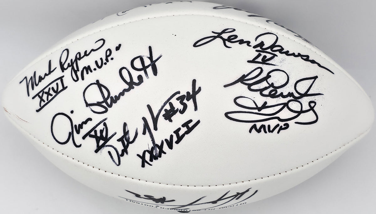 Super Bowl MVP's Autographed Official White Wilson NFL Football With 16 Signatures including Joe Namath PSA/DNA #AB10151