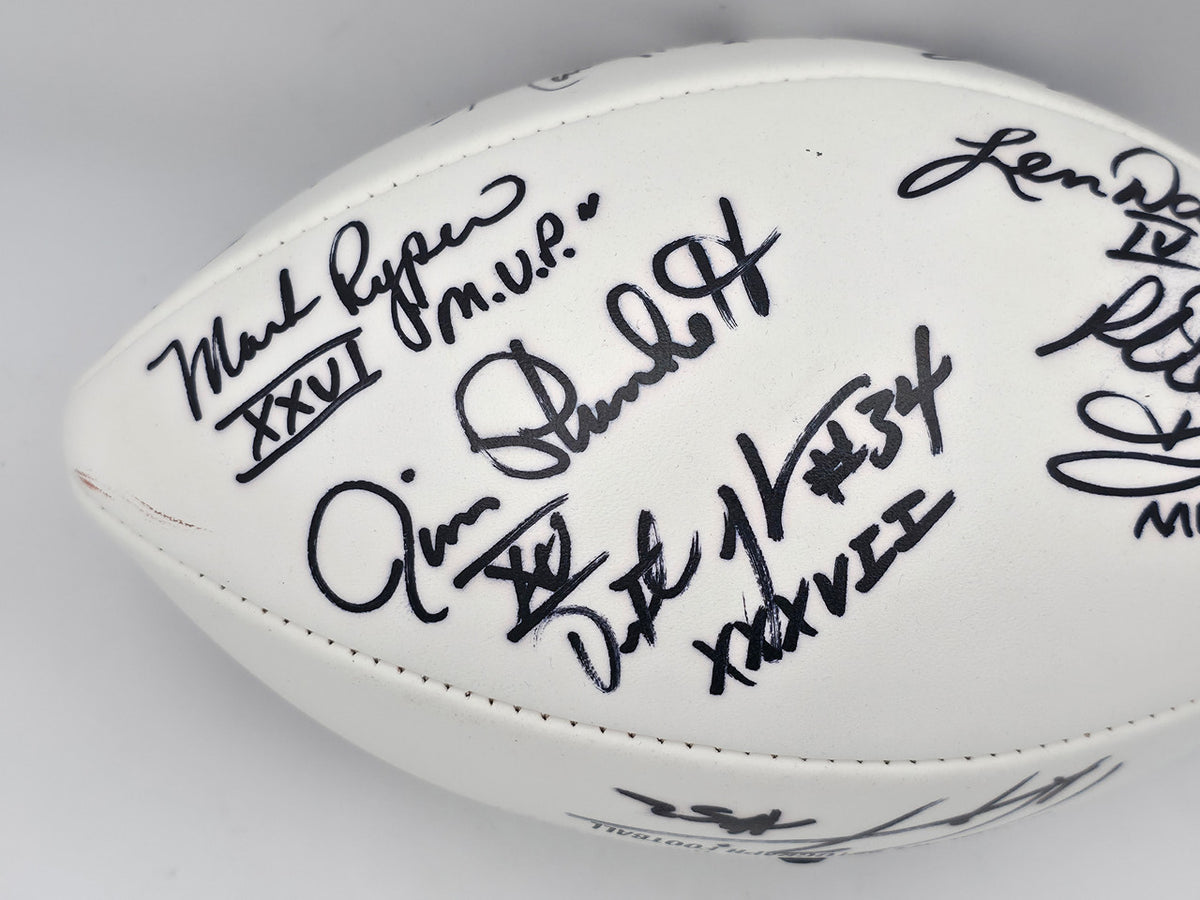 Super Bowl MVP's Autographed Official White Wilson NFL Football With 16 Signatures including Joe Namath PSA/DNA #AB10151