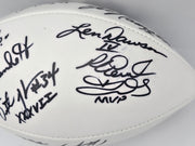 Super Bowl MVP's Autographed Official White Wilson NFL Football With 16 Signatures including Joe Namath PSA/DNA #AB10151