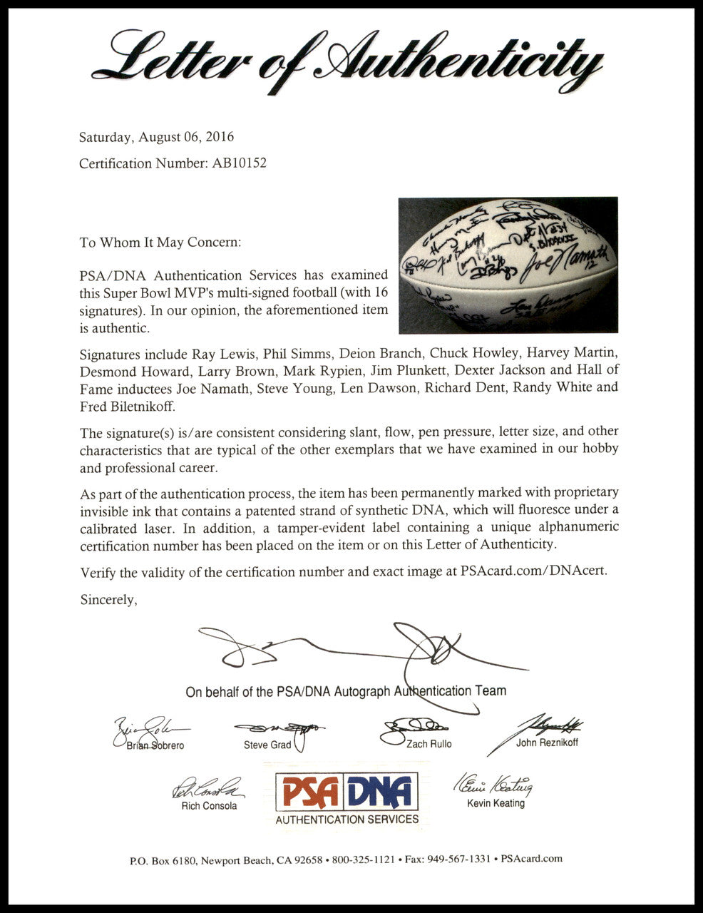 Super Bowl MVP's Autographed Official White Wilson NFL Football With 16 Signatures including Joe Namath PSA/DNA #AB10152