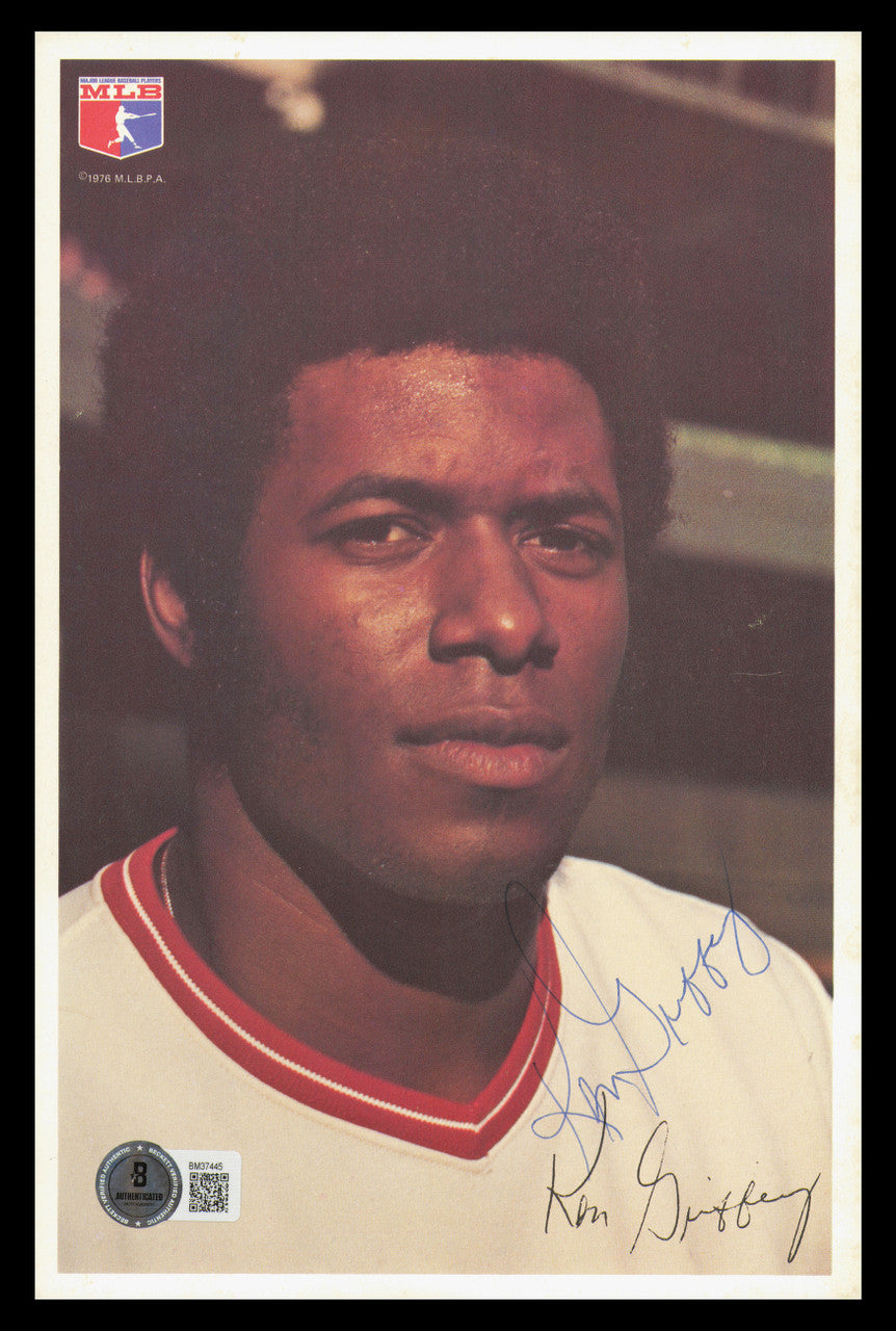 Ken Griffey Sr. Autographed 6x9 Team Issued Photo Cincinnati Reds 1976 Beckett BAS QR #BM37445