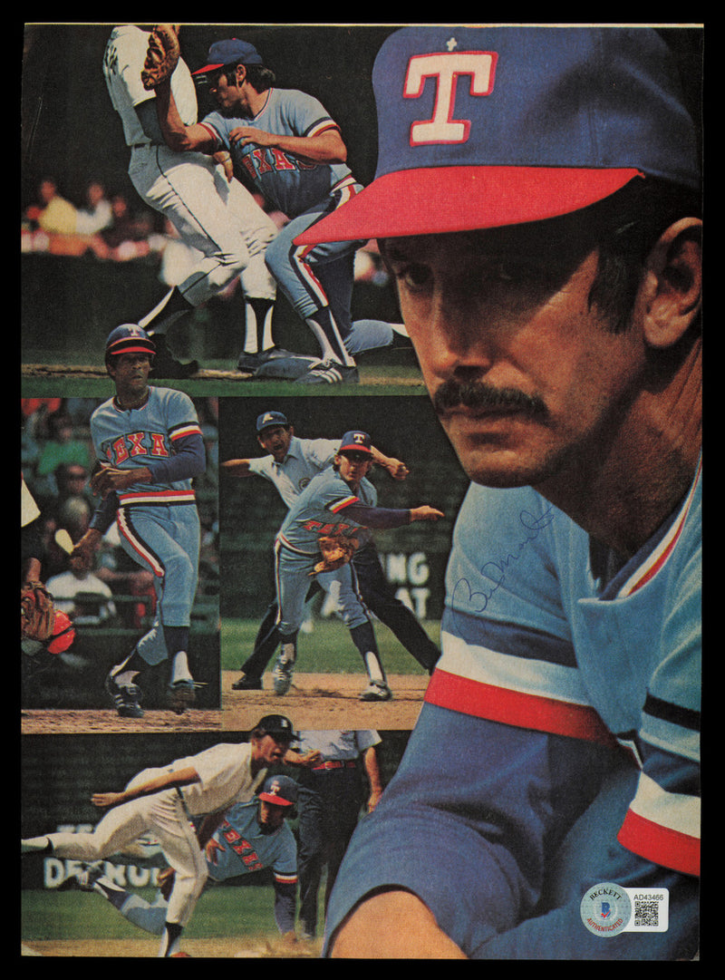 Billy Martin Autographed 8.5x11.5 Magazine Page Photo Texas Rangers Beckett BAS #AD43466