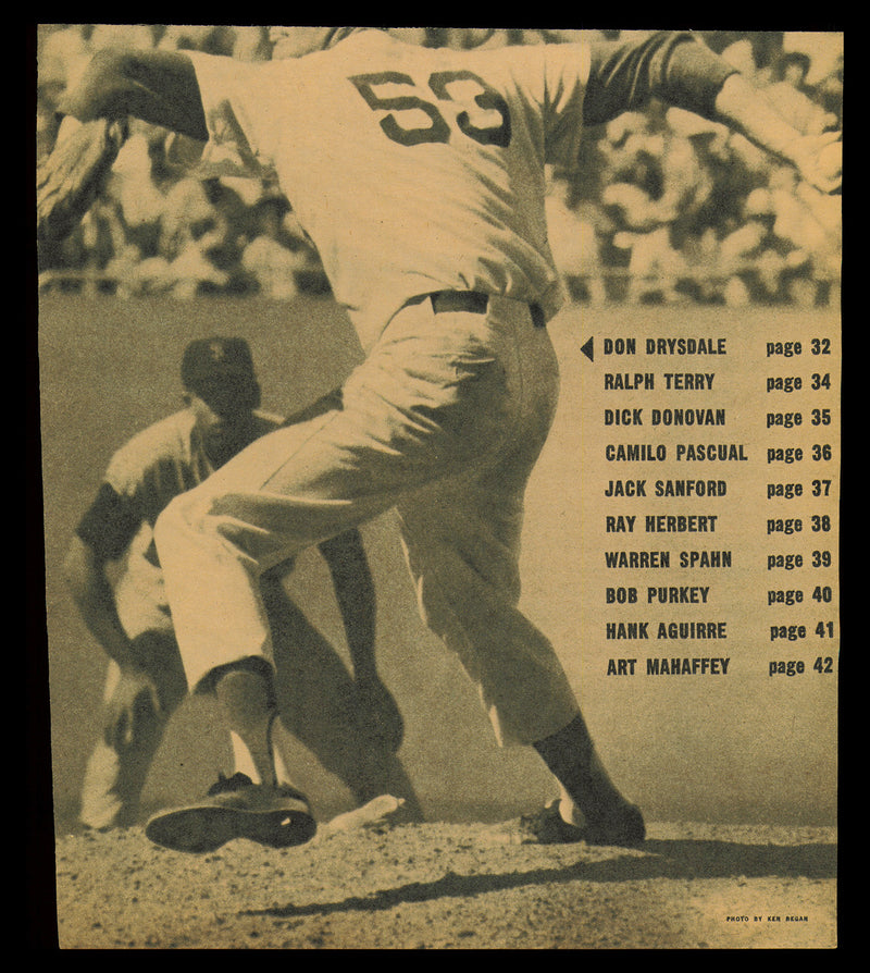 Don Drysdale Autographed 8x9 Magazine Page Photo Los Angeles Dodgers Beckett BAS QR #BM37514