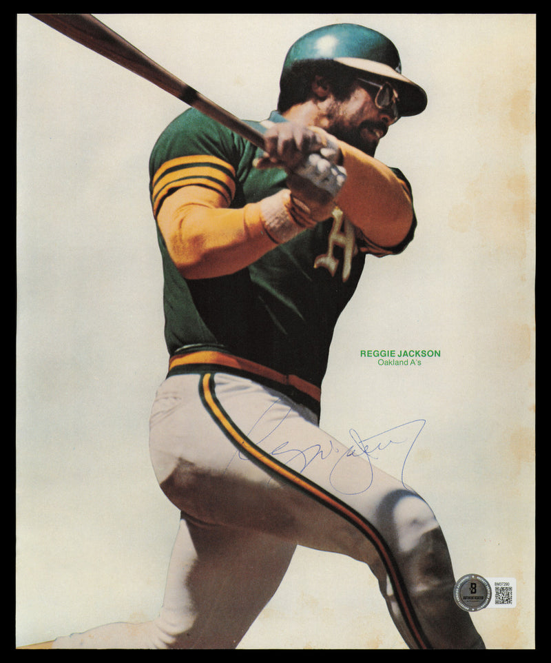 Reggie Jackson Autographed 8.5x11.5 Magazine Page Photo Oakland A's Vintage Signature Beckett BAS QR #BM37290