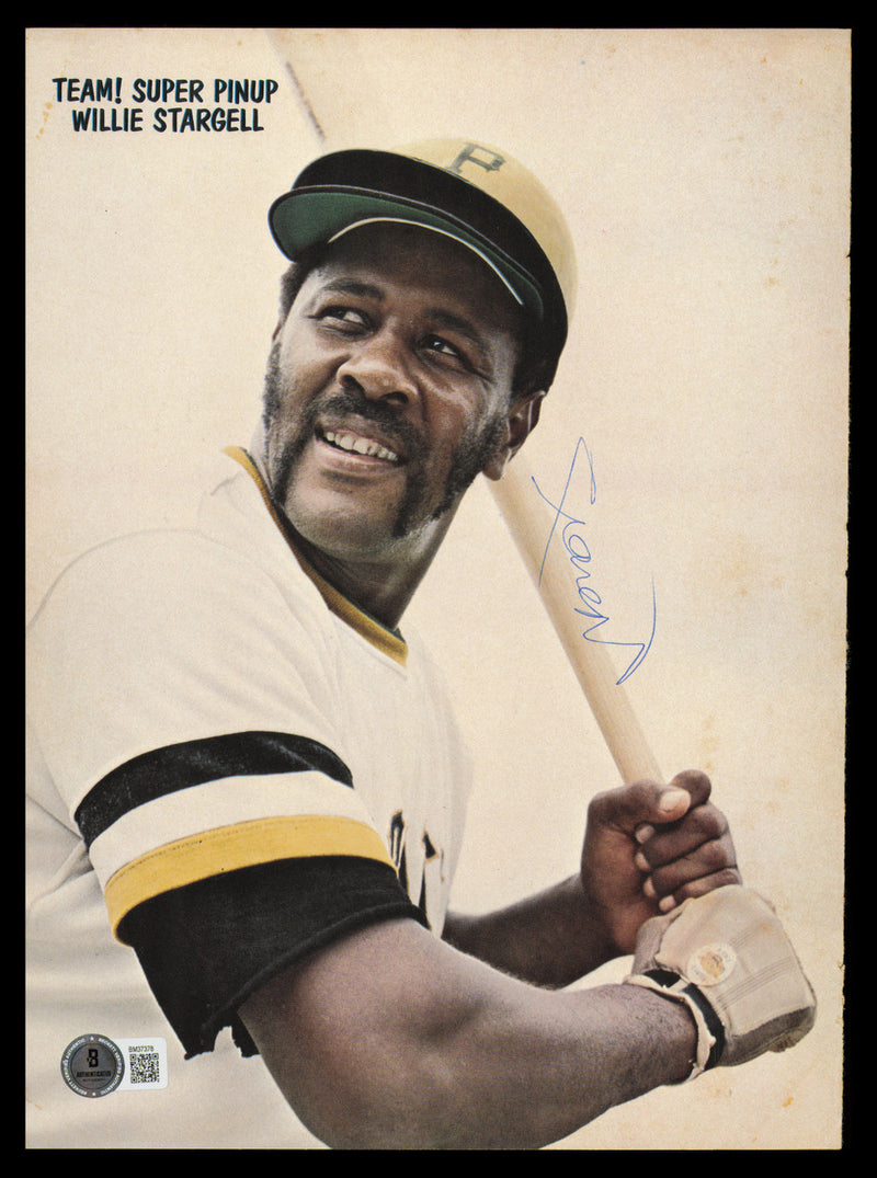 Willie Stargell & Wilbur Wood Autographed 8.5x11.5 Magazine Page Photo Pittsburgh Pirates Beckett BAS QR #BM37378