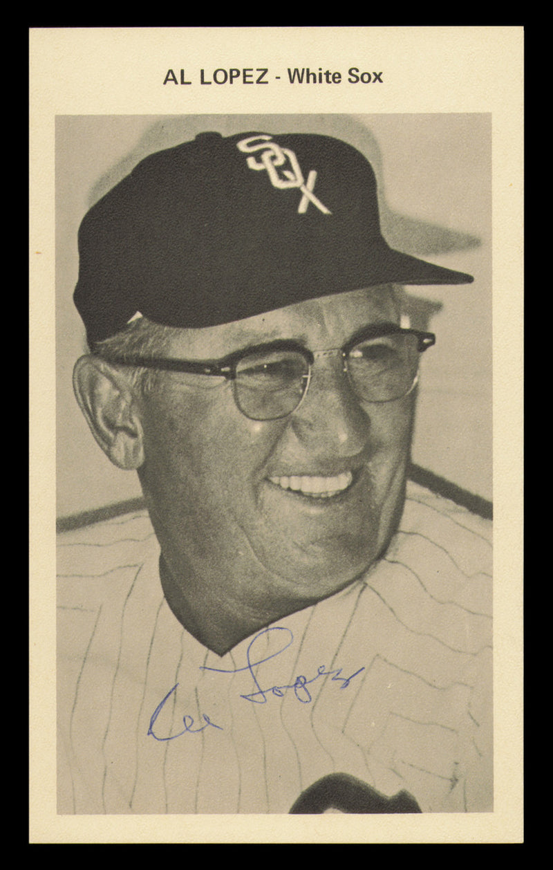 Al Lopez Autographed 4x7 Team Issued Photo Chicago White Sox SKU #232352