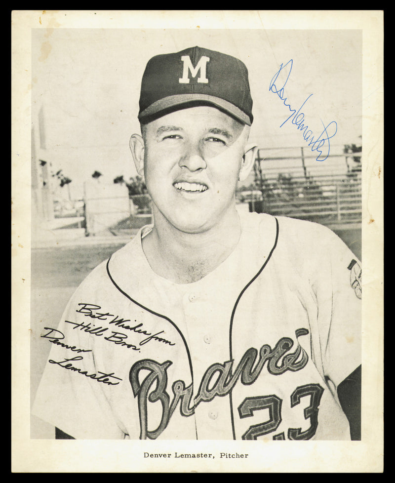 Denver LeMaster Autographed 8.5x10.5 Photo Milwaukee Braves SKU #232407