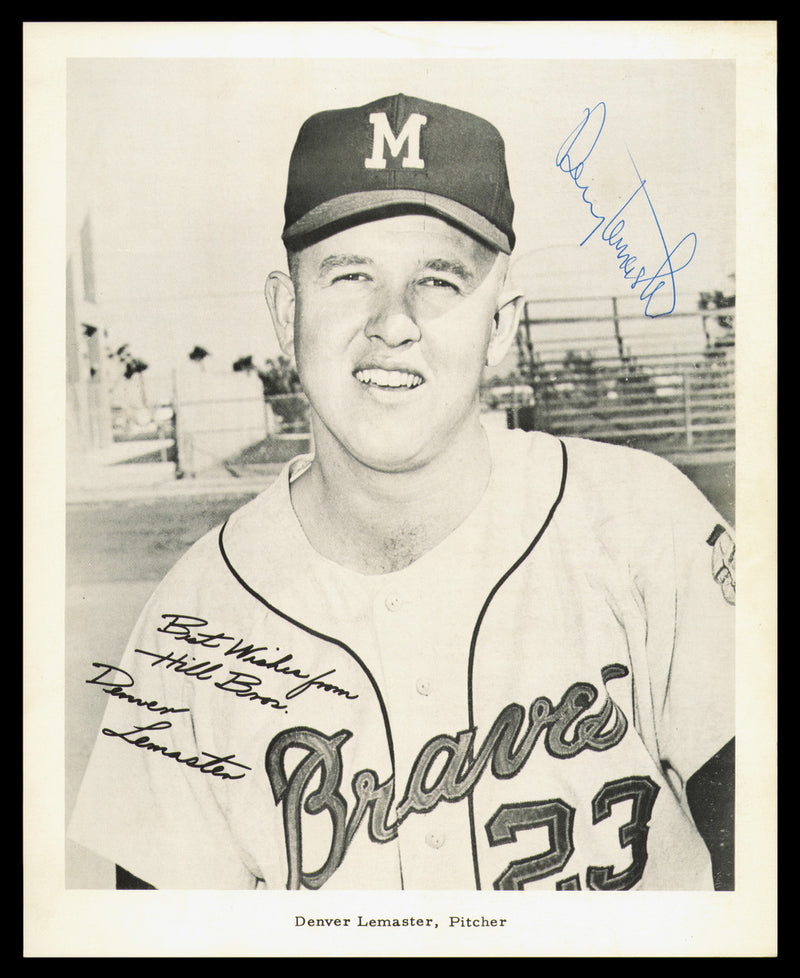 Denver LeMaster Autographed 8.5x10.5 Photo Milwaukee Braves SKU #232408