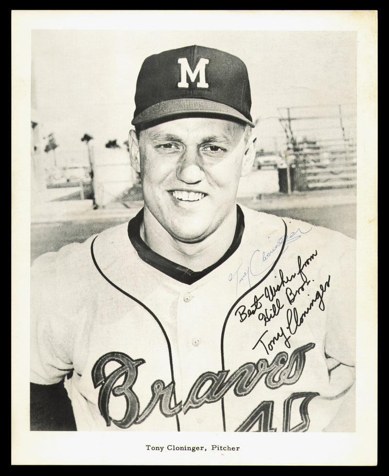 Tony Cloninger Autographed 8.5x10.5 Photo Milwaukee Braves SKU #232409