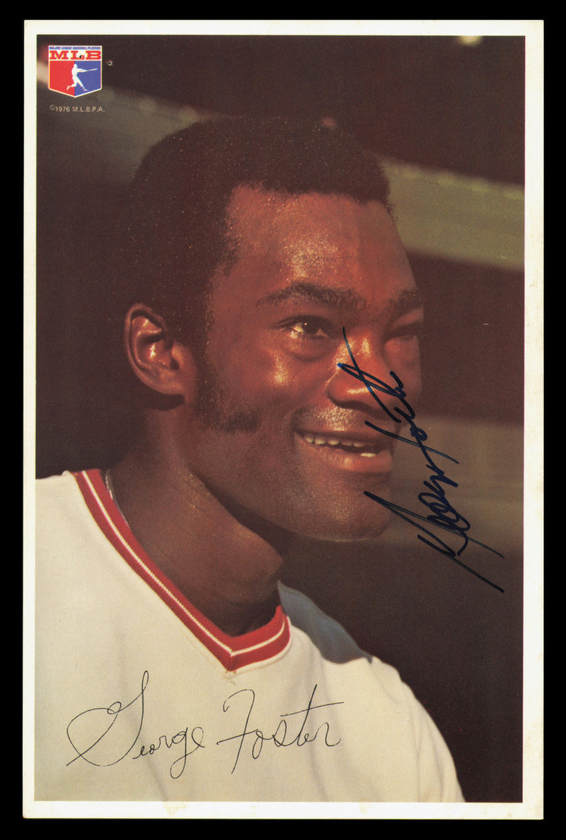 George Foster Autographed 6x9 Team Issued Photos Cincinnati Reds 1976 SKU #232411
