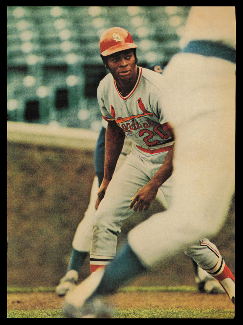 Lou Brock Autographed 8x11 Magazine Page Photo St. Louis Cardinals SKU #232430
