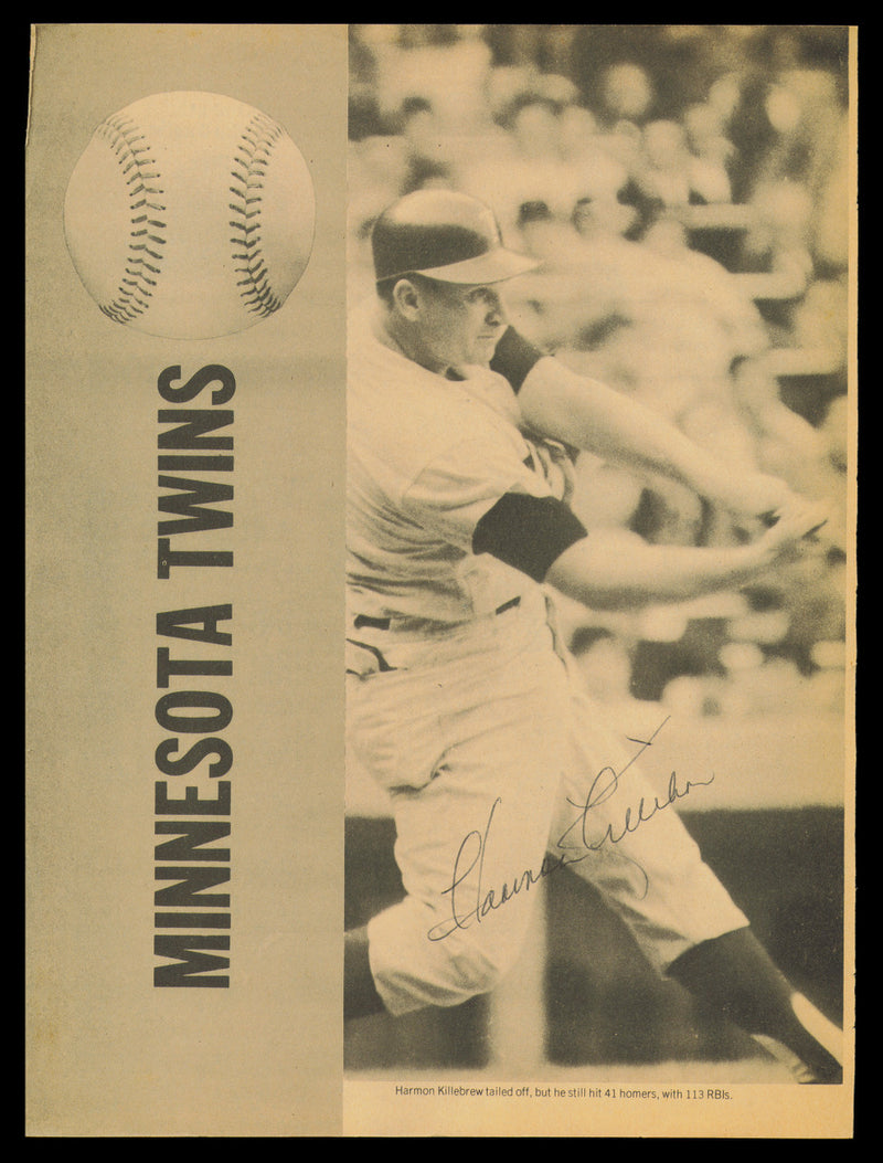 Harmon Killebrew Autographed 8.5x11.5 Magazine Page Photo Minnesota Twins SKU #232478