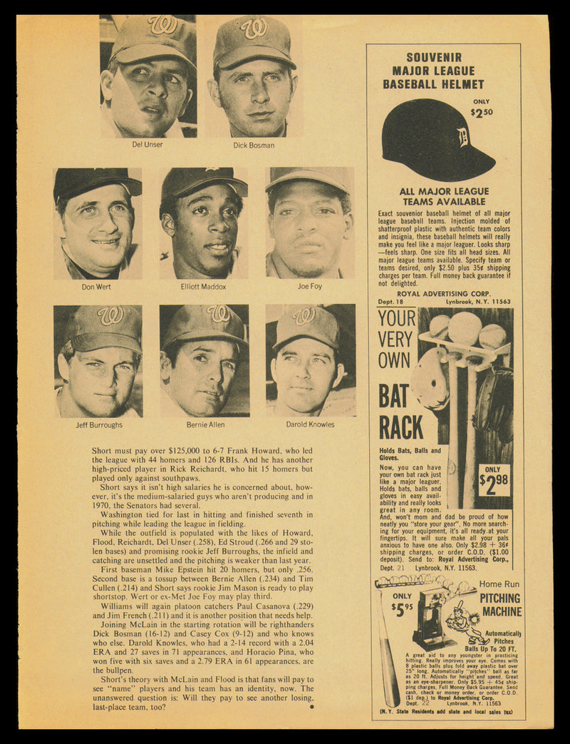 Harmon Killebrew Autographed 8.5x11.5 Magazine Page Photo Minnesota Twins SKU #232478