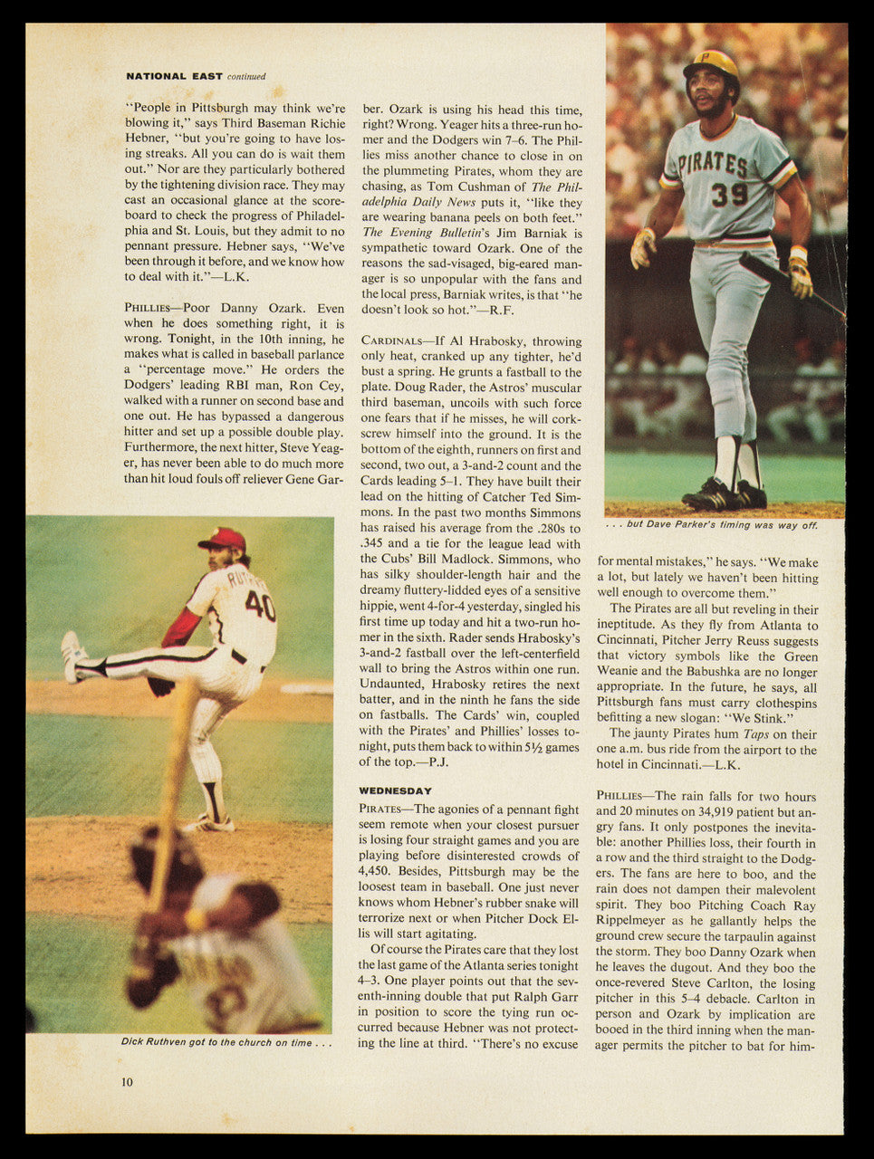 Red Schoendienst & Danny Ozark Autographed 8.5x11.5 Magazine Page Photo SKU #232531