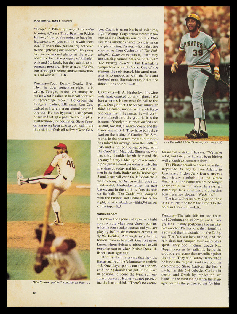 Red Schoendienst & Danny Ozark Autographed 8.5x11.5 Magazine Page Photo SKU #232531
