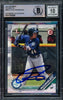 Julio Rodriguez Autographed 2019 1st Bowman Prospects Rookie Card #BP-33 Seattle Mariners Auto Grade Gem Mint 10 Beckett BAS Stock #216707