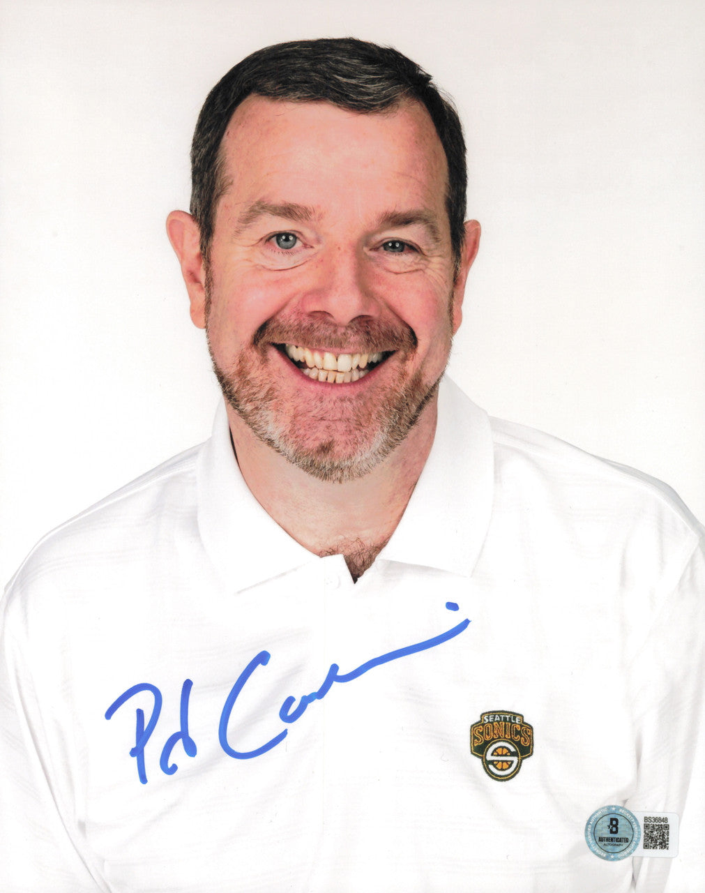 P.J. Carlesimo Autographed 8x10 Photo Seattle Supersonics Beckett BAS QR #BS36848