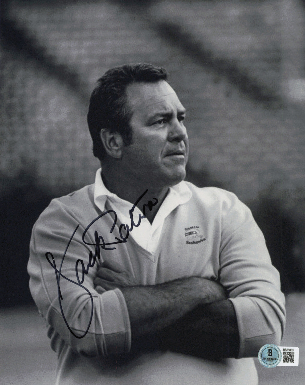 Jack Patera Autographed 8x10 Photo Seattle Seahawks 1st Coach Beckett BAS QR #BS36863