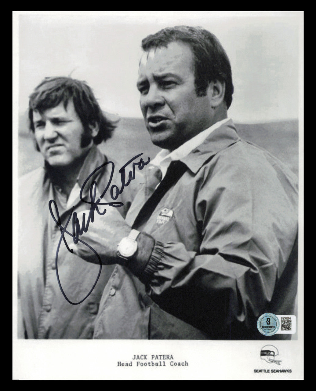 Jack Patera Autographed 8x10 Photo Seattle Seahawks 1st Coach Beckett BAS QR #BS36864
