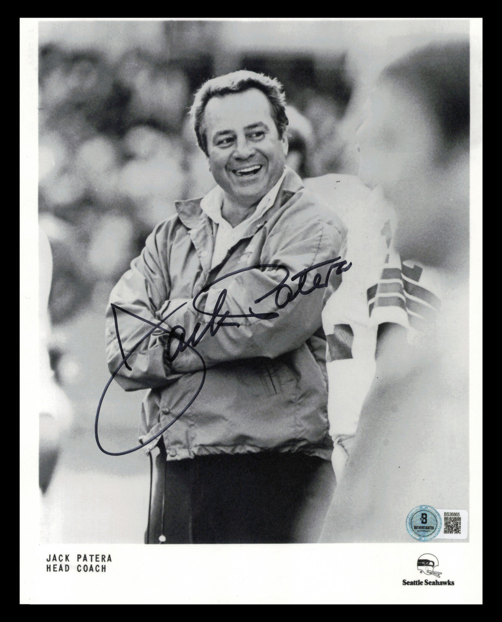 Jack Patera Autographed 8x10 Photo Seattle Seahawks 1st Coach Beckett BAS QR #BS36865