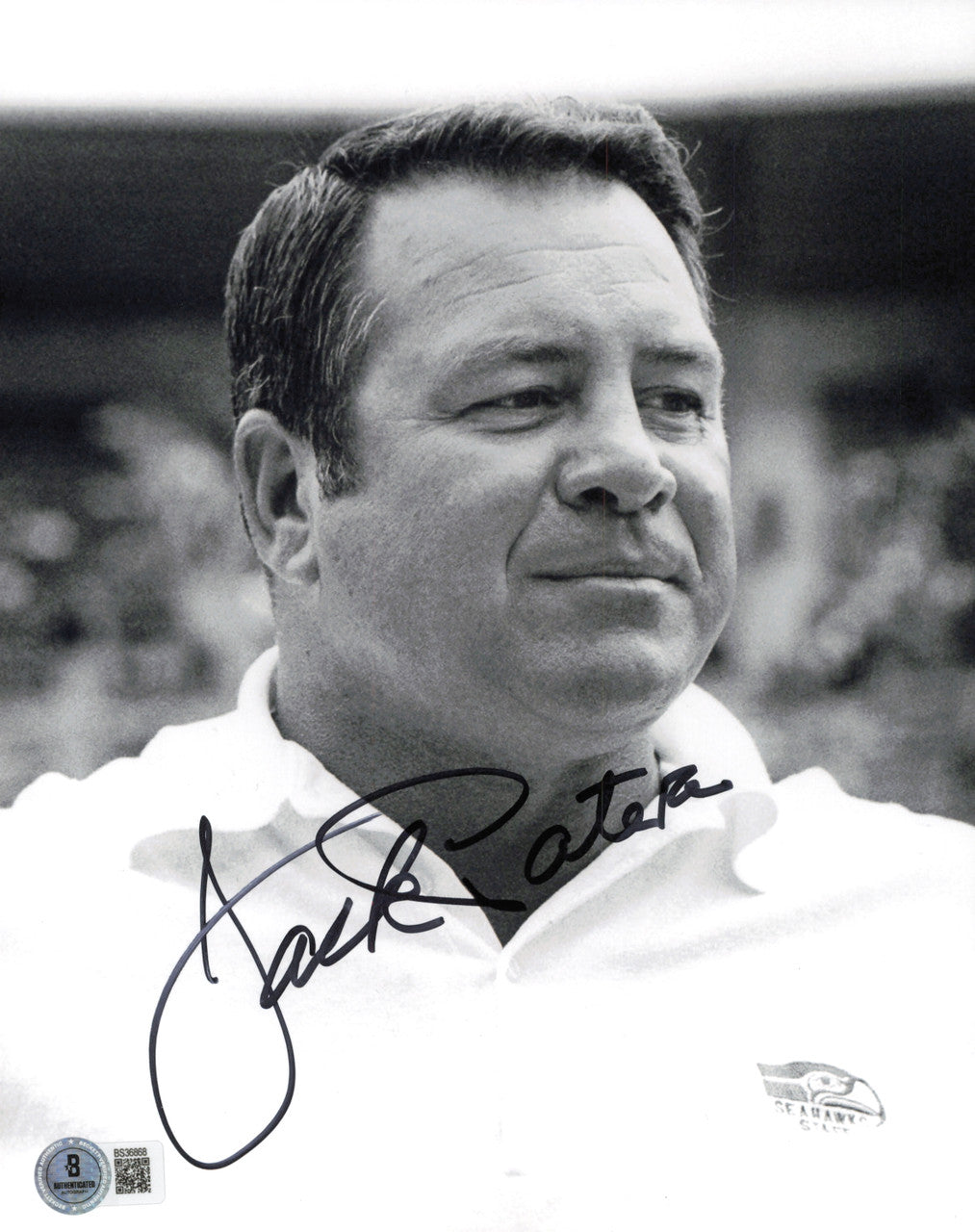 Jack Patera Autographed 8x10 Photo Seattle Seahawks 1st Coach Beckett BAS QR #BS36868