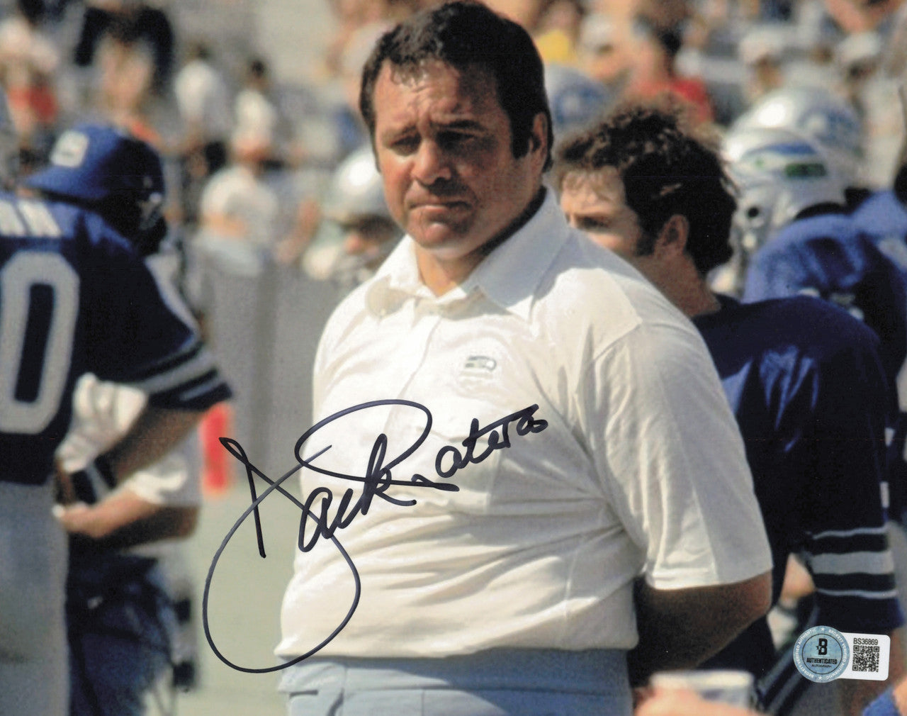 Jack Patera Autographed 8x10 Photo Seattle Seahawks 1st Coach Beckett BAS QR #BS36869