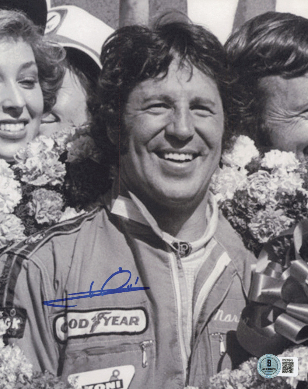 Mario Andretti Autographed 8x10 Photo Indy Car Beckett BAS QR #BS36945