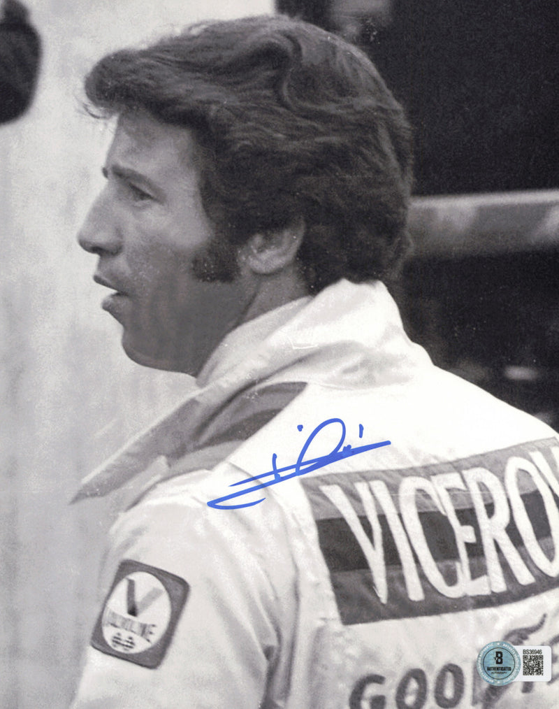 Mario Andretti Autographed 8x10 Photo Indy Car Beckett BAS QR #BS36946