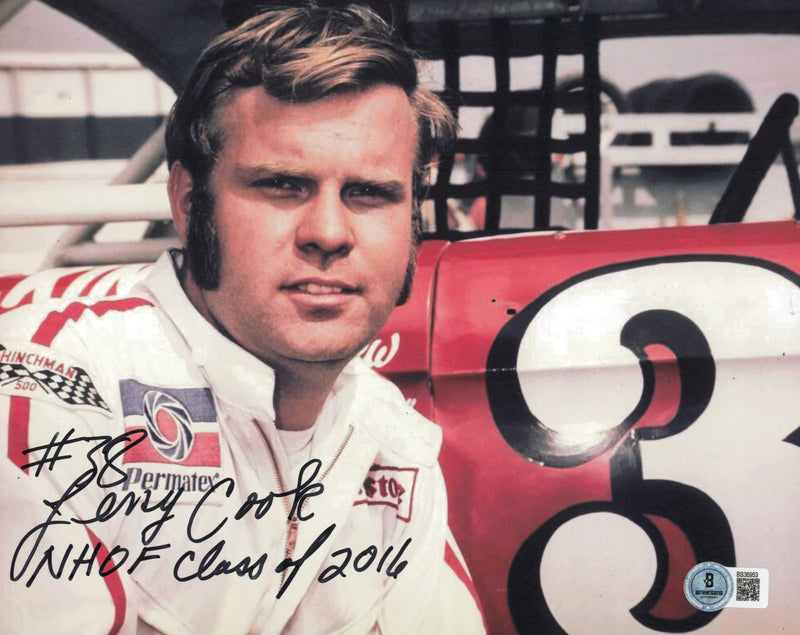 Jerry Cook Autographed 8x10 Photo Nascar "NHOF 2016" Beckett BAS QR #BS36953