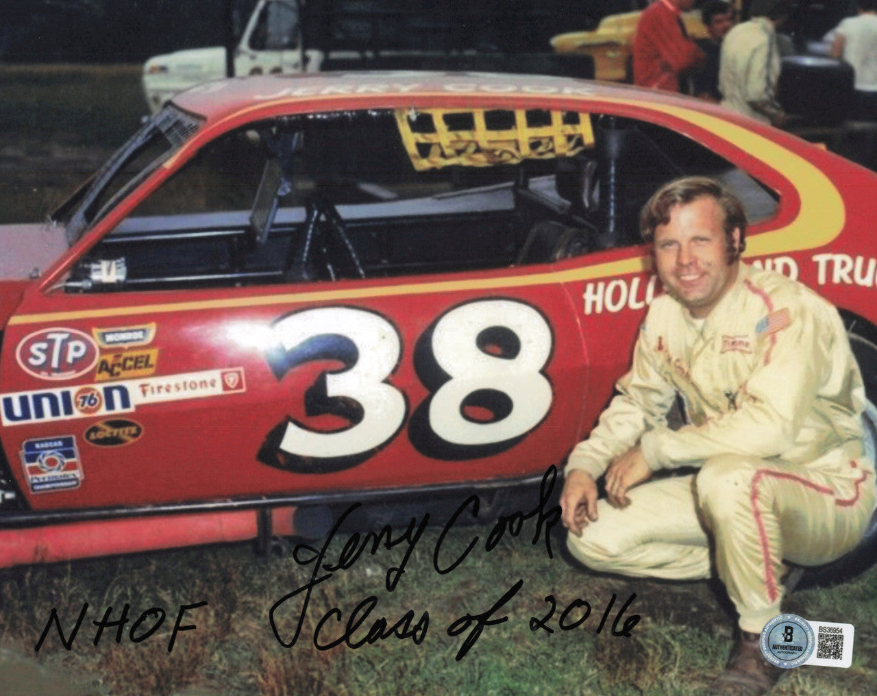 Jerry Cook Autographed 8x10 Photo Nascar "NHOF 2016" Beckett BAS QR #BS36954